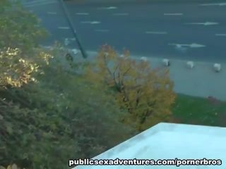 Public X rated movie Adventures: libidinous slut drilled in a Czech park