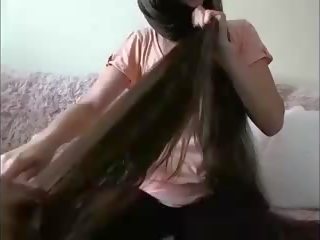 Genit panjang berambut rambut coklat hairplay rambut brush basah rambut