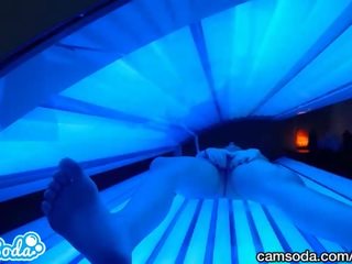 Teen latina caught in tanning bed