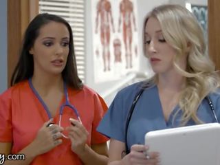 Girlsway super rookie medicinska sestra s velika prsi je a mokro muca formation s ji odlično umazano film vids