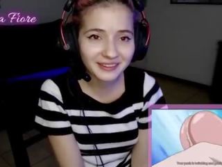 18yo youtuber gets lustful watching hentai during the stream and masturbates - Emma Fiore